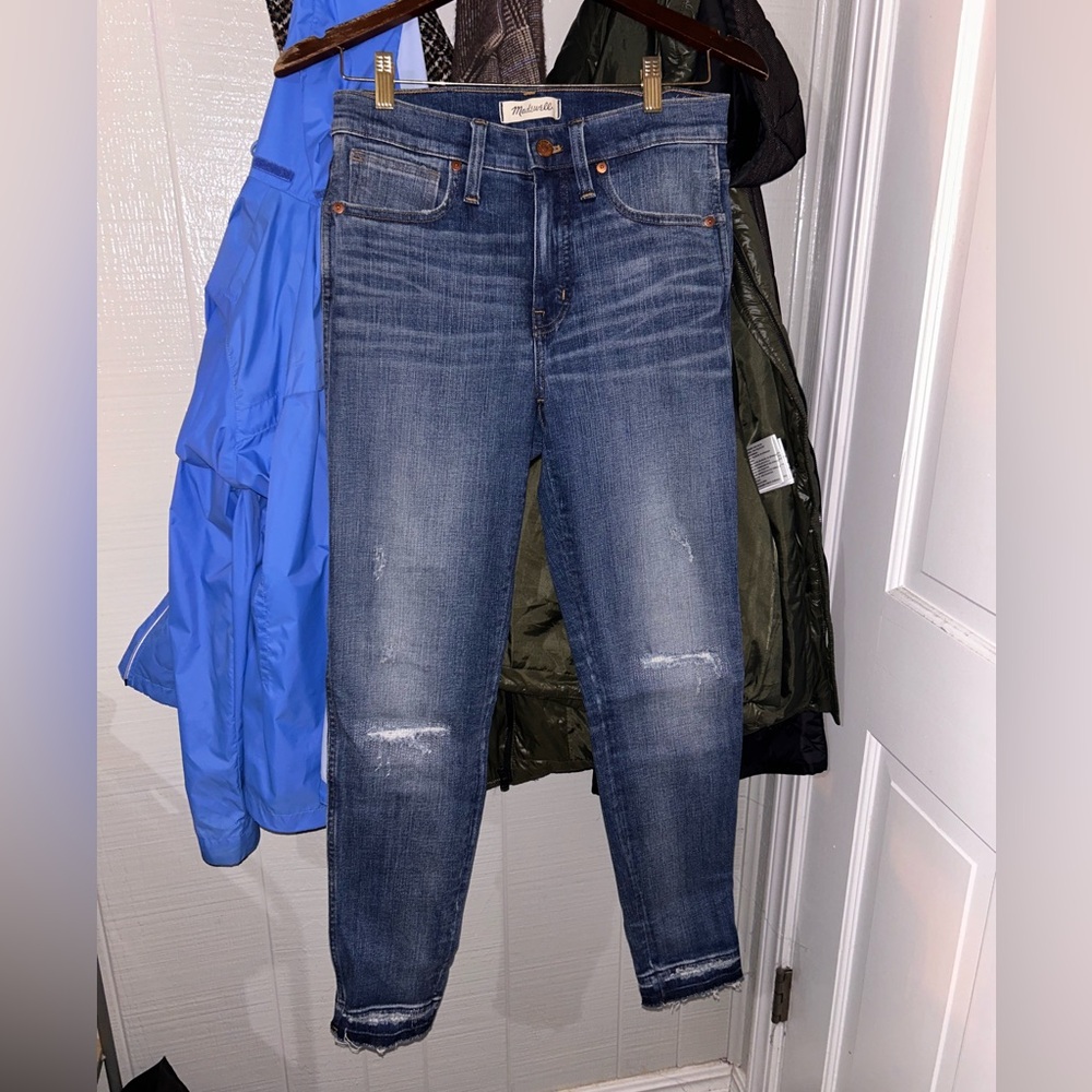 Madewell Women's Distressed Blue Skinny Jeans
